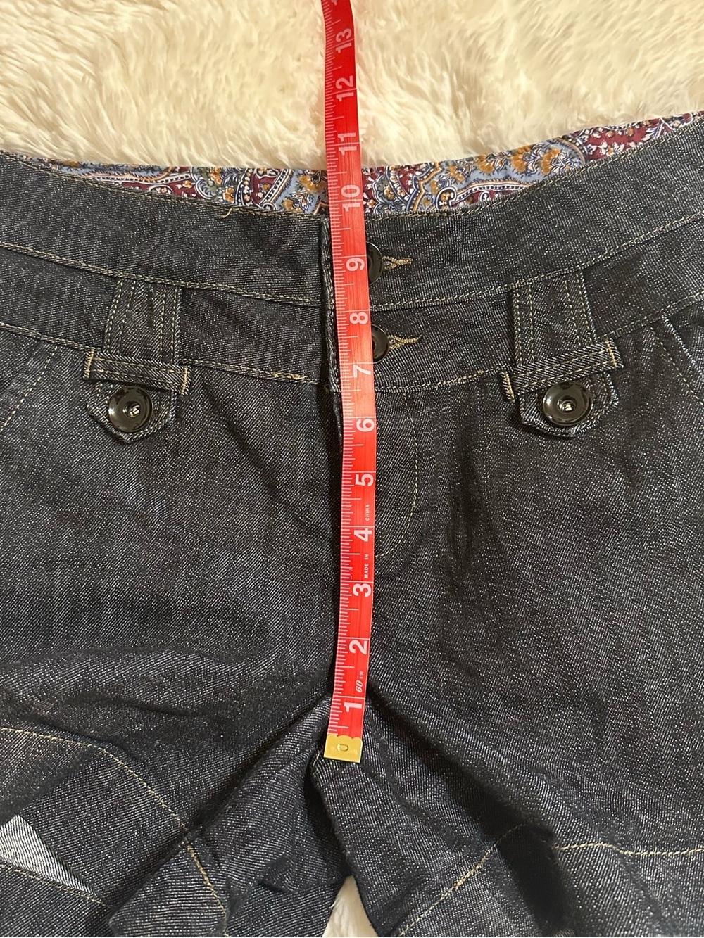 One 5 One Dark Wash Denim Shorts Size 10 Cuffed Stretch 4.5” Inseam - Picture 7 of 10